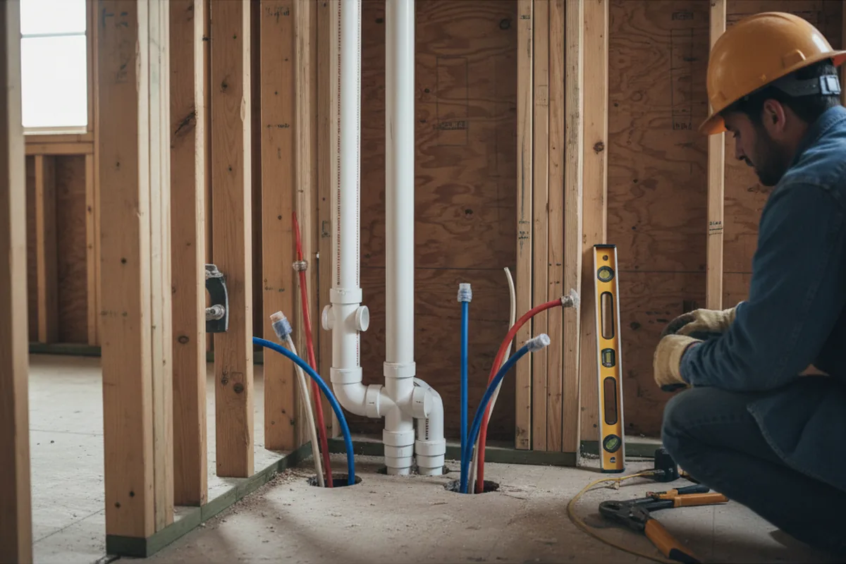 Drain and supply rough-in during Leak Detection in Boalsburg
