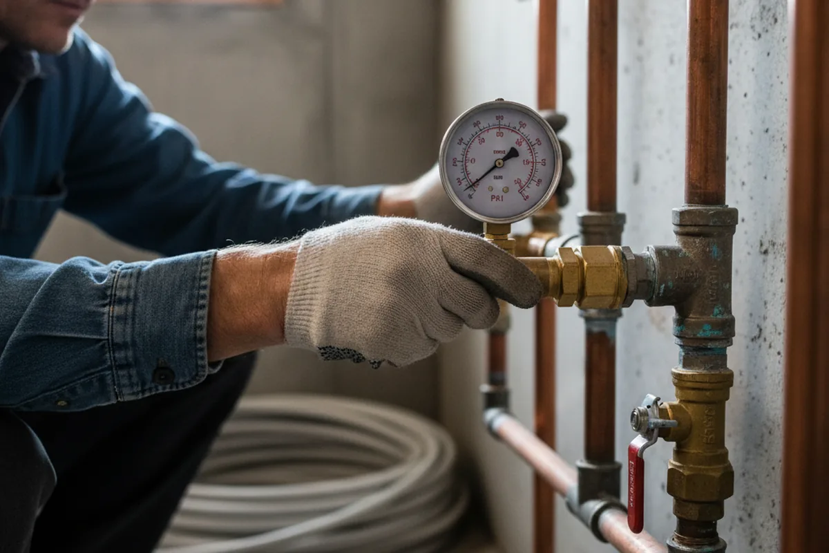 Pressure testing a repaired line during Water Line Repair in Boalsburg